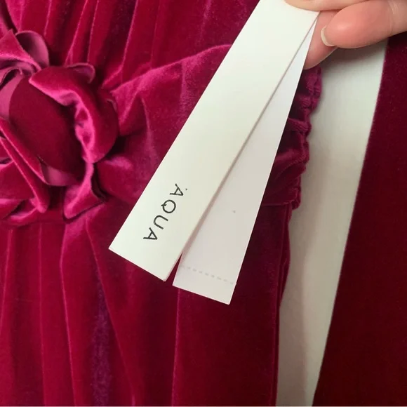 Aqua Velvet Rosette Bodycon Dress - Picture 3 of 13